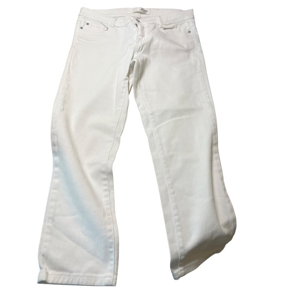 Joe Fresh Womens Slim Fit White Jeans Ankle Cropped Denim Stretch Comfort Sz 2